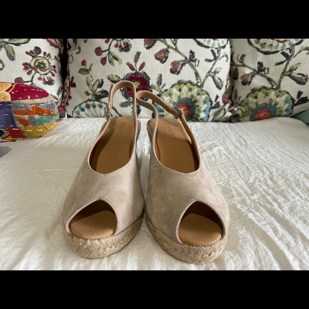 Suede platform wedges